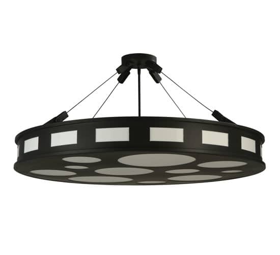 Geo 12 Light 42" Wide Semi-Flush Drum Ceiling Fixture - Blackwash Finish