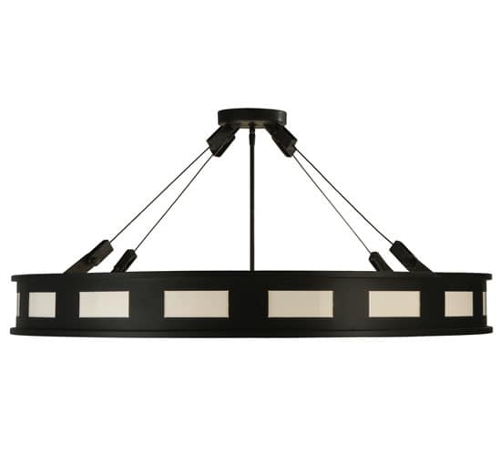 Geo 12 Light 42" Wide Semi-Flush Drum Ceiling Fixture - Blackwash Finish