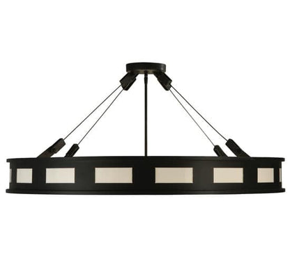 Geo 12 Light 42" Wide Semi-Flush Drum Ceiling Fixture - Blackwash Finish
