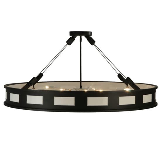 Geo 12 Light 42" Wide Semi-Flush Drum Ceiling Fixture - Blackwash Finish