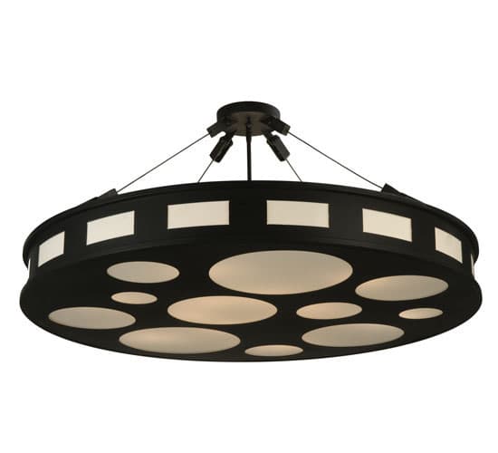 Geo 12 Light 42" Wide Semi-Flush Drum Ceiling Fixture - Blackwash Finish