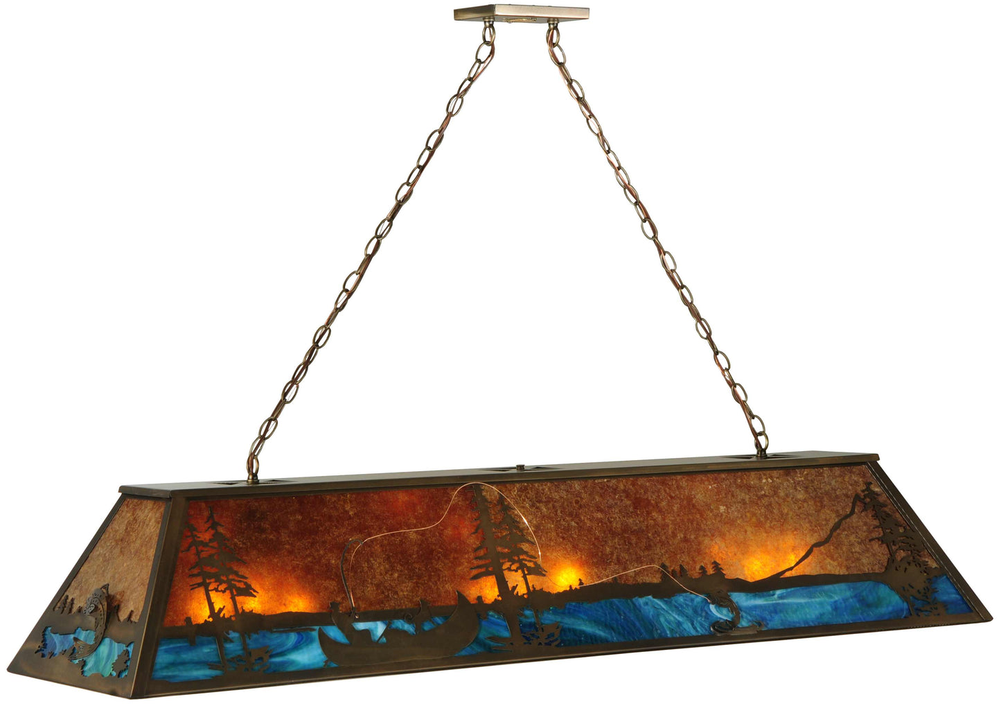 61" L Trout & Fisherman Island / Billiard Fixture
