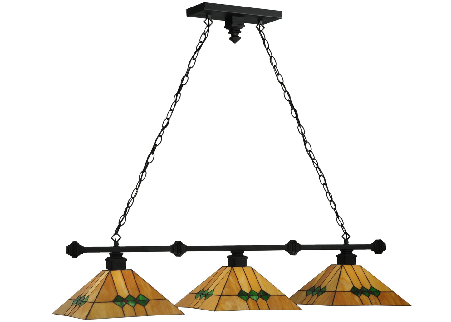 42" L Martini Mission 3 Light Island Chandelier