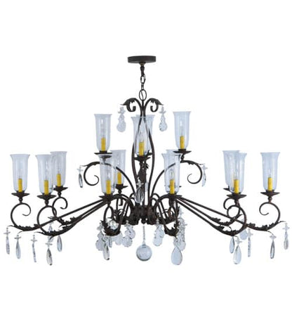 Windsor 14 Light 38" Wide Crystal Candle Style Chandelier - Custom Finish