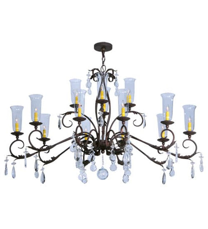 Windsor 14 Light 38" Wide Crystal Candle Style Chandelier - Custom Finish