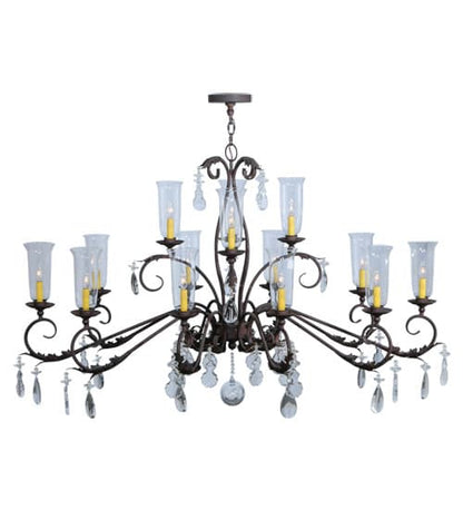 Windsor 14 Light 38" Wide Crystal Candle Style Chandelier - Custom Finish