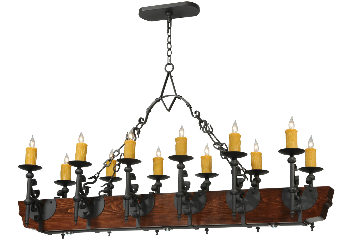 60" L Tudor LED 12 Light Chandelier