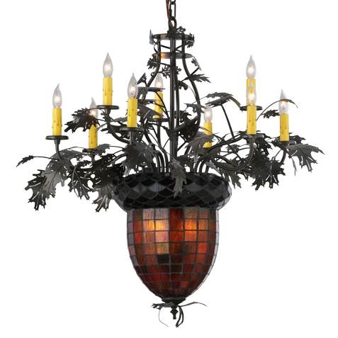 Greenbriar Oak 11 Light 34" Wide Taper Candle Style Chandelier
