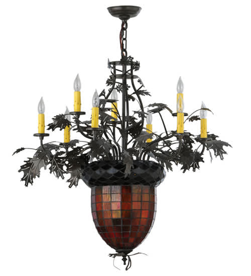 Greenbriar Oak 11 Light 34" Wide Taper Candle Style Chandelier