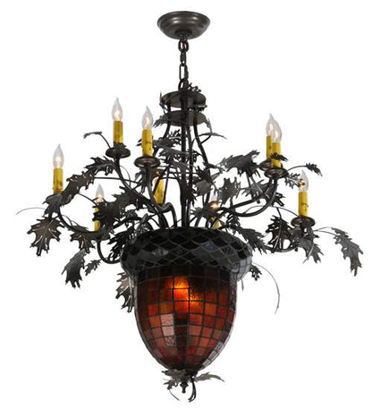 Greenbriar Oak 11 Light 34" Wide Taper Candle Style Chandelier