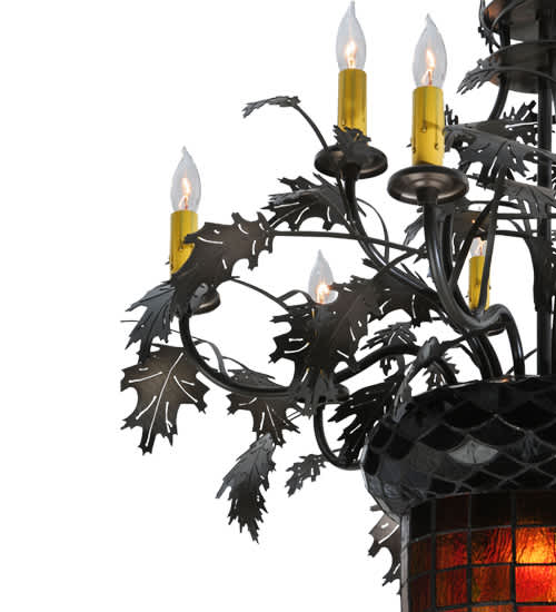 Greenbriar Oak 11 Light 34" Wide Taper Candle Style Chandelier