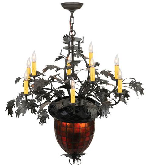 Greenbriar Oak 11 Light 34" Wide Taper Candle Style Chandelier