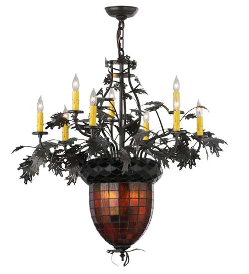 Greenbriar Oak 11 Light 34" Wide Taper Candle Style Chandelier