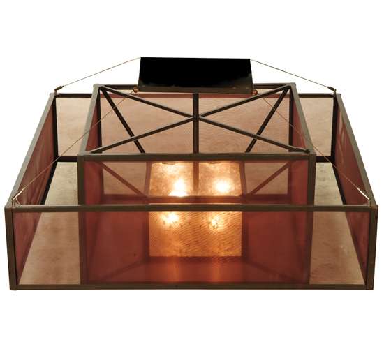 Quadrato Umador 4 Light 51" Wide Semi-Flush Square Ceiling Fixture - Gilded Tobacco Finish