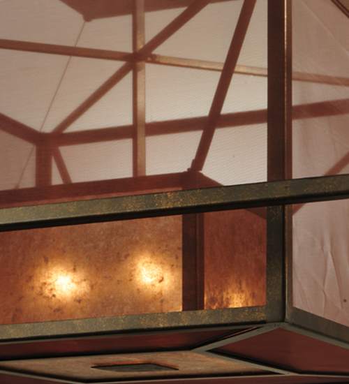 Quadrato Umador 4 Light 51" Wide Semi-Flush Square Ceiling Fixture - Gilded Tobacco Finish