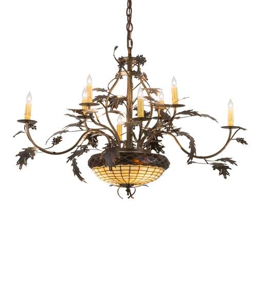 Greenbriar Oak 11 Light 42" Wide Taper Candle Style Chandelier