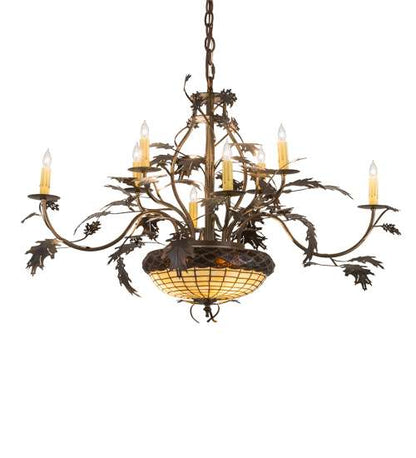 Greenbriar Oak 11 Light 42" Wide Taper Candle Style Chandelier