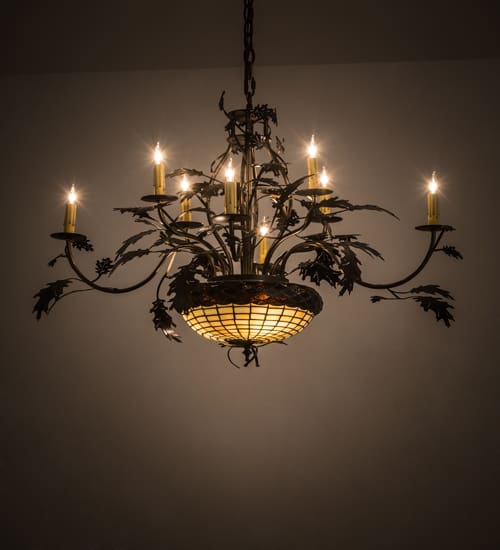 Greenbriar Oak 11 Light 42" Wide Taper Candle Style Chandelier