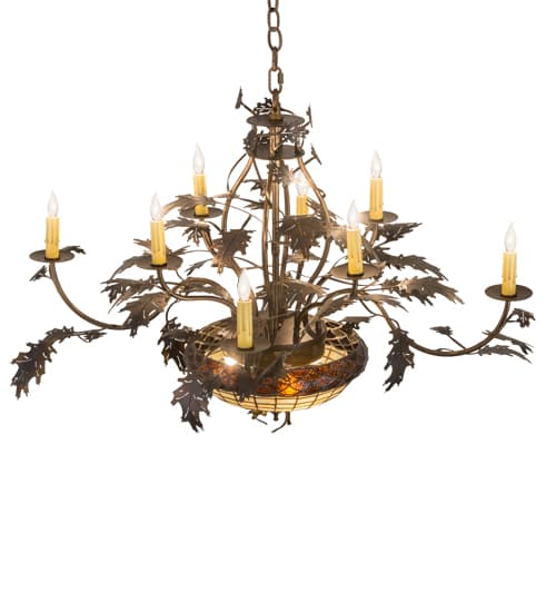 Greenbriar Oak 11 Light 42" Wide Taper Candle Style Chandelier