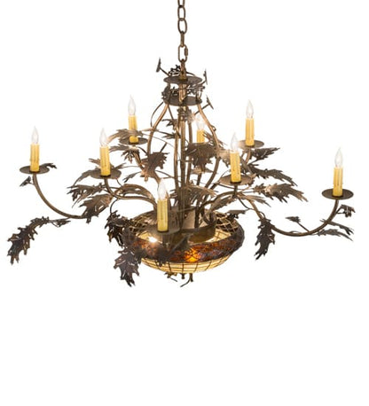 Greenbriar Oak 11 Light 42" Wide Taper Candle Style Chandelier