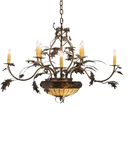 Greenbriar Oak 11 Light 42" Wide Taper Candle Style Chandelier