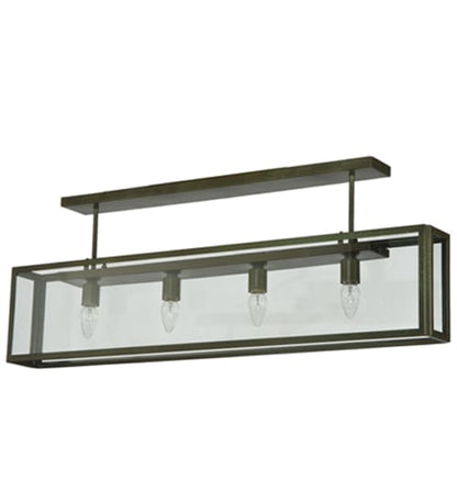 Affinity 4 Light 47" Wide Semi-Flush Ceiling Fixture - Weathered Brass Finish