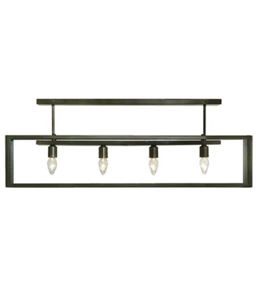Affinity 4 Light 47" Wide Semi-Flush Ceiling Fixture - Weathered Brass Finish