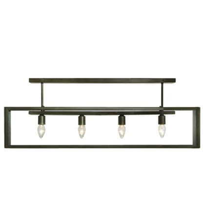 Affinity 4 Light 47" Wide Semi-Flush Ceiling Fixture - Weathered Brass Finish