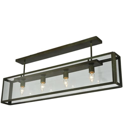 Affinity 4 Light 47" Wide Semi-Flush Ceiling Fixture - Weathered Brass Finish