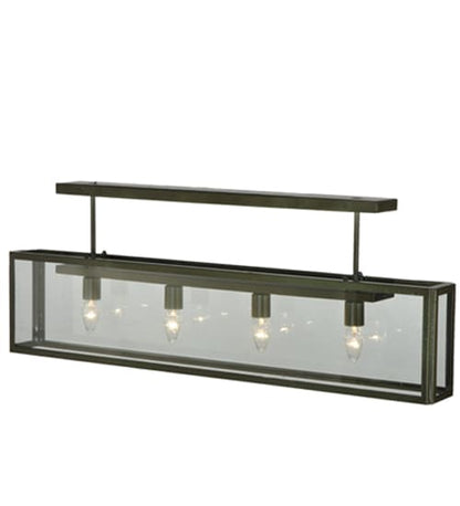 Affinity 4 Light 47" Wide Semi-Flush Ceiling Fixture - Weathered Brass Finish