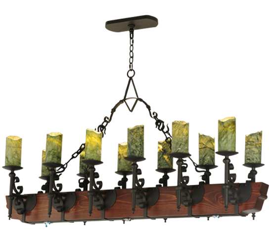 Tudor 15 Light 60" Wide Wrought Iron Candle Style Chandelier