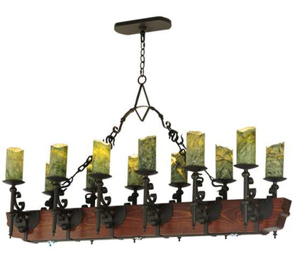Tudor 15 Light 60" Wide Wrought Iron Candle Style Chandelier