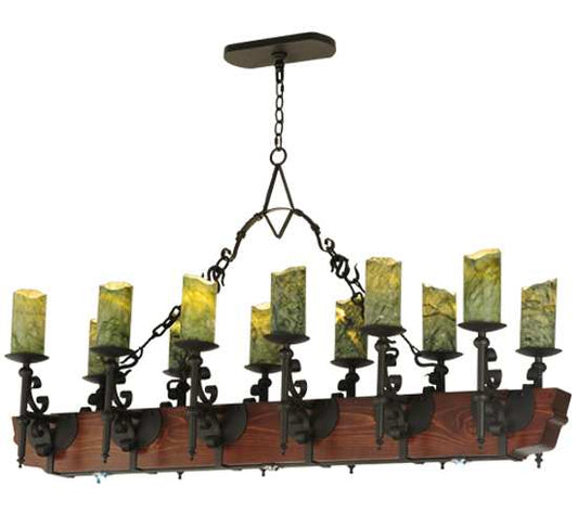 Tudor 15 Light 60" Wide Wrought Iron Candle Style Chandelier