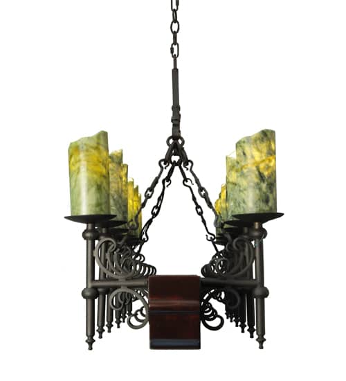 Tudor 15 Light 60" Wide Wrought Iron Candle Style Chandelier