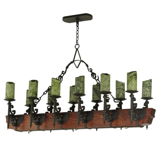 Tudor 15 Light 60" Wide Wrought Iron Candle Style Chandelier