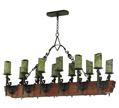 Tudor 15 Light 60" Wide Wrought Iron Candle Style Chandelier