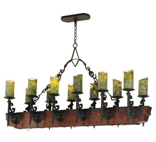 Tudor 15 Light 60" Wide Wrought Iron Candle Style Chandelier