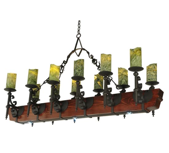 Tudor 15 Light 60" Wide Wrought Iron Candle Style Chandelier