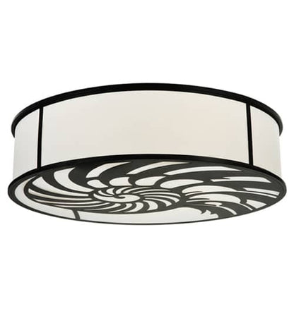 Nautilus 10 Light 60" Wide Flush Mount Drum Ceiling Fixture - Antique Iron Gate Finish