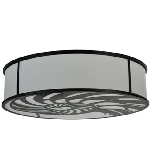 Nautilus 10 Light 60" Wide Flush Mount Drum Ceiling Fixture - Antique Iron Gate Finish