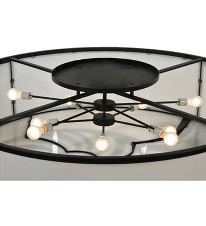 Nautilus 10 Light 60" Wide Flush Mount Drum Ceiling Fixture - Antique Iron Gate Finish