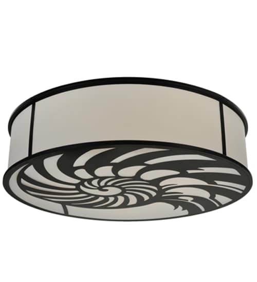 Nautilus 10 Light 60" Wide Flush Mount Drum Ceiling Fixture - Antique Iron Gate Finish