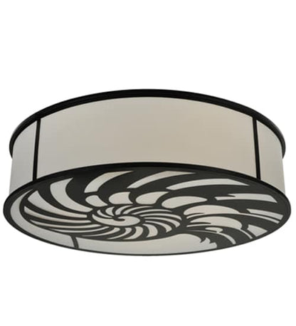 Nautilus 10 Light 60" Wide Flush Mount Drum Ceiling Fixture - Antique Iron Gate Finish