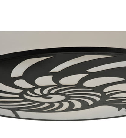 Nautilus 10 Light 60" Wide Flush Mount Drum Ceiling Fixture - Antique Iron Gate Finish