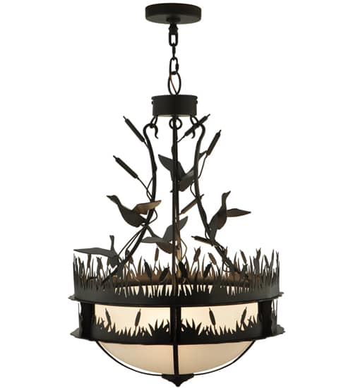 Ducks in Flight 4 Light 24" Wide Pendant