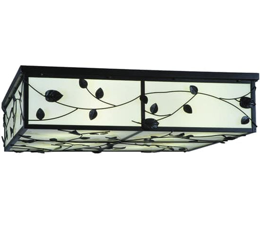 Ivy 8 Light 51" Wide Flush Mount Square Ceiling Fixture - Textured Black Finish - GU24 Bulb Base
