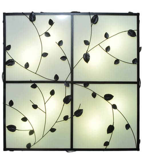Ivy 8 Light 51" Wide Flush Mount Square Ceiling Fixture - Textured Black Finish - GU24 Bulb Base