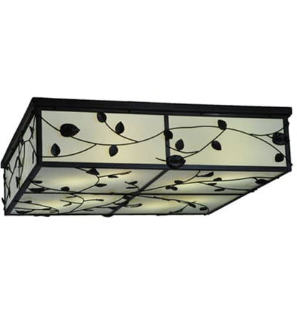 Ivy 8 Light 51" Wide Flush Mount Square Ceiling Fixture - Textured Black Finish - GU24 Bulb Base