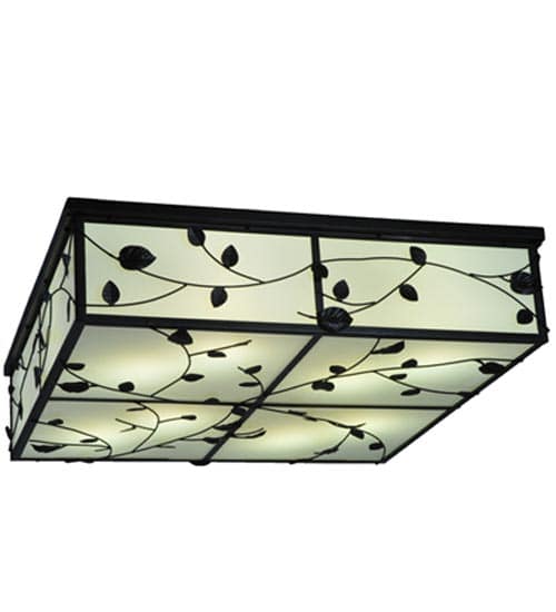 Ivy 8 Light 51" Wide Flush Mount Square Ceiling Fixture - Textured Black Finish - GU24 Bulb Base