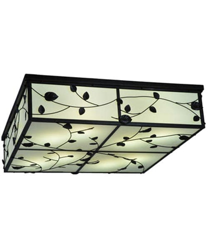 Ivy 8 Light 51" Wide Flush Mount Square Ceiling Fixture - Textured Black Finish - GU24 Bulb Base
